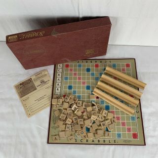 Vintage Scrabble Crossword Board Game 1976 Selchow & Righter Complete