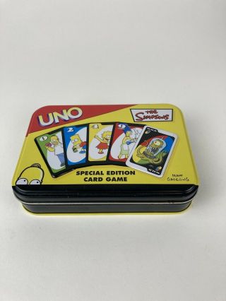 The Simpsons Uno Card Game Special Edition Tin Set Mattel 2003 Complete