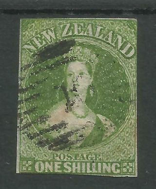 Zealand Sg3 The Rare 1855 1/ - Pale Yellow Green On Blued Paper C.  £5500