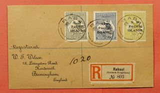 1916 Australia Nw Pacific Islands Overprint Rabaul Registered To England