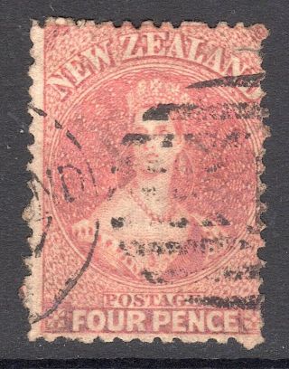Zealand 1864 - 71 Ffq 4d Deep Rose Wmk Star P12½ U,  Tear,  Sg 119 Cat £250