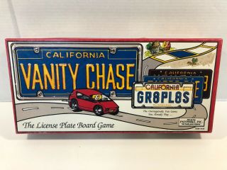 Vanity Chase License Plate Board Game By Jac Productions 1988 Complete