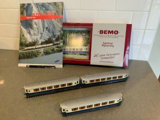 Bemo Hom 7272 120 Rhb Alpine Classic Pullman Express 3 Car Passenger Set Ln/obx