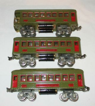 1926 - 1930 Lionel Train 610 610 612 Tinplate Passenger Set.  0 Gauge