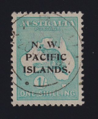 North West Pacific Islands Sc 34 (1918) 1sh Blue Green Kangaroo Vf