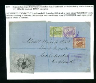 Western Australia 1899 Registered Cover To England,  1s 9d Rate (f290)
