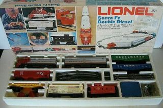 Lionel At&sf Santa Fe Double Diesel Train Set 027 Gauge Model 6 - 1489