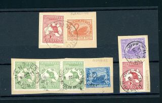 Australia/western Australia Mixed Franking On Piece (3) 8 Stamps (f221)
