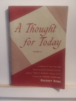 A Thought For Today Volume Iii First Printing 1963