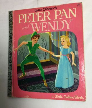 Rare Vintage Disney A Little Golden Book Peter Pan And Wendy 1969 7th G Printing