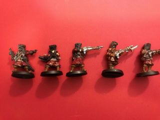 Warhammer 40k Painted Imperial Guard Vostroyan Army Squad Five Figures Oop Metal