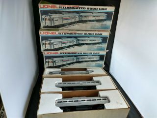 Lionel 6 - 8868 Amtrak Budd Rdc - 4 Powered " Unit And Test Run,  And 2 8870 Cars