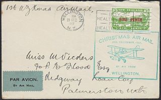 Zealand 1931 First Flight Cover Wellington To Palmerston North. .  H623