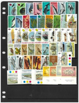 Falkland Islands 50 Different Thematic Stamps All Unhinged/complete Sets