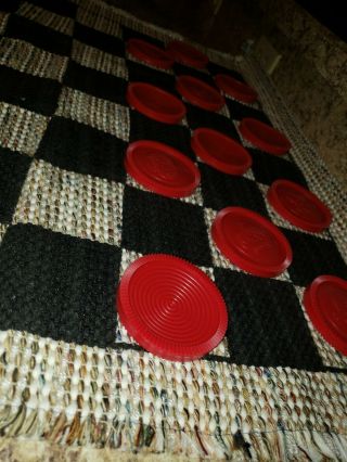 Giant Checker Board Game Large Woven Rug 27 