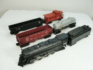 Lionel Postwar 1503ws Set: 2055 Locomotive And 6026w Whistle Tender,  4 Freights