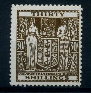 Zealand 1940 - 58 W98 Postal Fiscal 30 Shillings Sgf205 Wmk Upr Mh