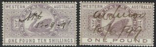 Western Australia 1881 Swan Internal Revenue 1 Pound And 1 Pound 10/ -