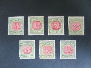 Australia - 1938 Postage Due Set Of 7 Perf 14½ X 14,  Sg D112 - 118,  Very Fine