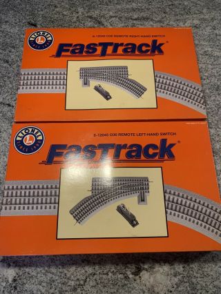 Lionel 6 - 12045 O O36 L&r Hand Remote - Control Fastrack Curved Switch Turnout Ex