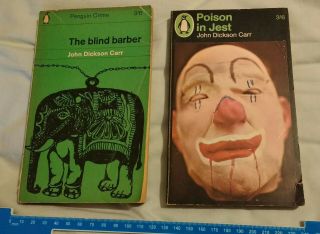 2 Penguin Vintage Crime John Dickson Carr The Blind Barber & Poison In Jest