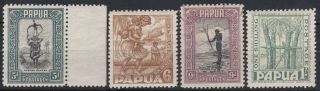 Png948a) Papua 1932 Pictorials 5d,  6d,  9d & 1/ - Sg 136 - 39,  Fresh