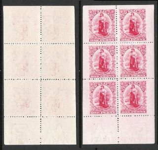 Zealand 1902 1d Universal Imperf Top & Sides Booklet Pane (mnh) Cp W2b (x)