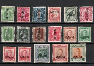 Zealand 1900 - 1950 Selected Official Stamps To Two Shillings
