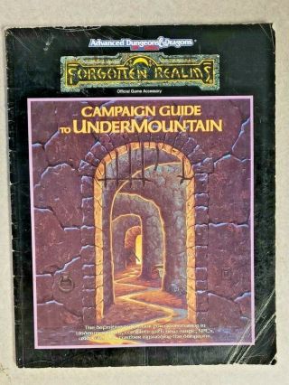 Advanced Dungeons And Dragons Forgotten Realms Campaign Guide To Undermountain