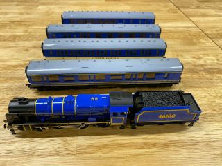 Bachmann Royal Scot Blue Train Set Ho Oo Scale British English Steam Locomotive
