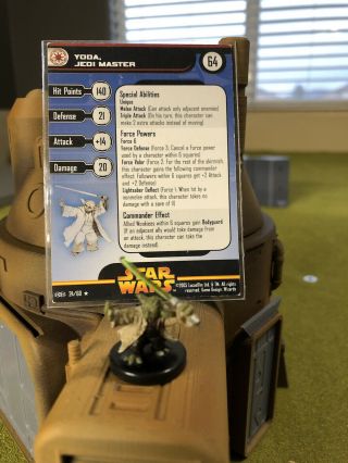 Star Wars Miniatures Revenge Of The Sith Yoda Jedi Master 24 Rare