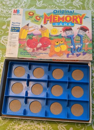 Vintage 1990 Milton Bradley Memory Game - Good Shape And Complete