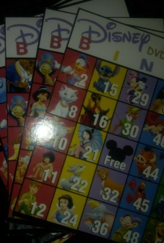 DISNEY DVD Bingo Game w/ Movie Clips Mattel Complete In Tin Case. 2