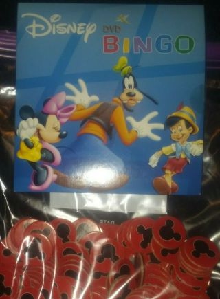 DISNEY DVD Bingo Game w/ Movie Clips Mattel Complete In Tin Case. 3