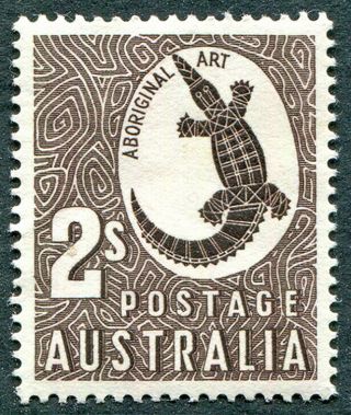 Australia 1956 2s Chocolate Sg224f Mh Fg Aboriginal Art A02