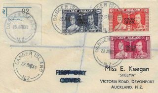 Registered Envelope From Danger Island Zealand 1938