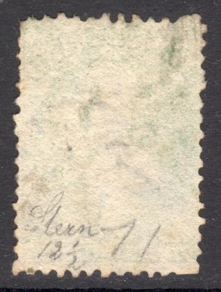 ZEALAND 1864 - 71 FFQ 1s yellow - green wmk Star p12½ U,  thin,  SG 125 cat £120 2