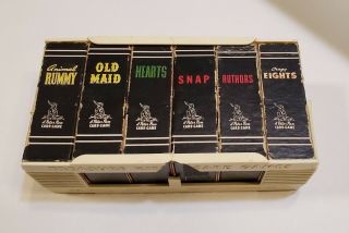 Vintage 60s Peter Pan Mini Cards Set Of 6 Case Treasure Kit Of Card Games