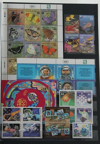Marshall Islands 2001 Range Of Sets And Singles With Sheetlets And Se Um Stamps