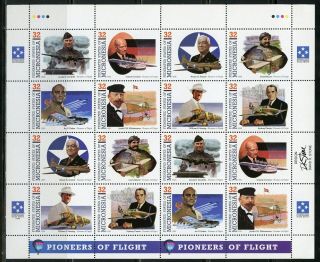 Micronesia Scott 238 Pioneers Of Flight Sheet Nh
