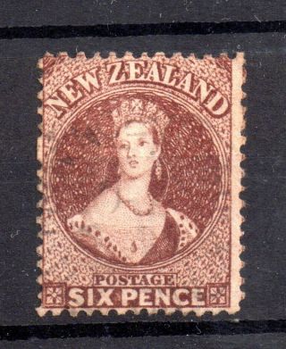 Zealand 1864 6d Red Brown Large Star Fine Sg122 Ws21269