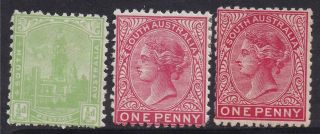 South Australia 1905 Qv Gpo 1/2d And 1d - 2 Shades Wmk Crown/a