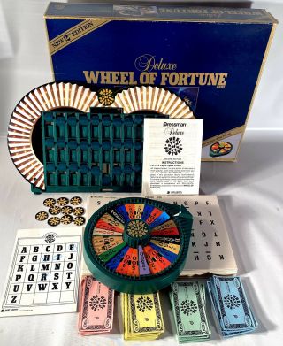 Vintage " Wheel Of Fortune Deluxe " Game By Pressman - 1986 Edition - Complete