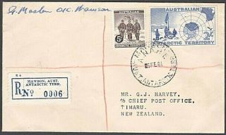 Australia Antarctic 1961 Registered Cover Ex Mawson Signed By G Maslen.  L975