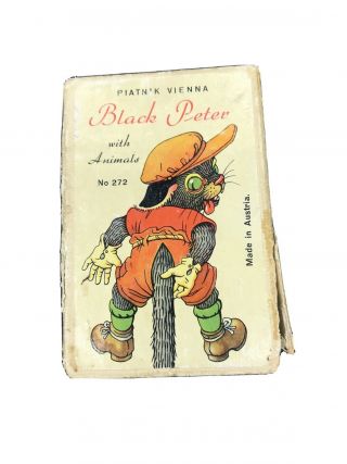 Piatnik Vienna 31 Black Peter With Animals Vintage Playing Cards No.  272 A7