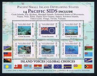 Cook Islands Pacific Small Island Developing States Stamp Marine Life Mini - Sheet
