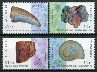 Australia Minerals Stamps 2020 Mnh Opalised Fossils Opal Nature 4v Set