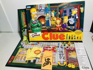 The Simpson’s Clue Detective Board Game 2nd Edition Parker Brothers - Complete
