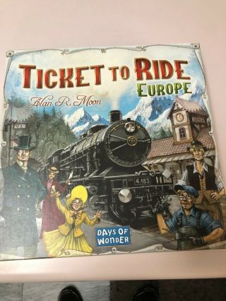 Days Of Wonder Ticket To Ride Europe,  Played Once,  Missing 5 Train Cars,  Read