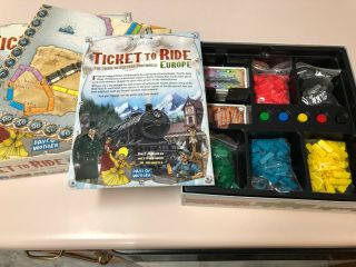 Days of Wonder Ticket to Ride Europe,  played once,  missing 5 train cars,  READ 2